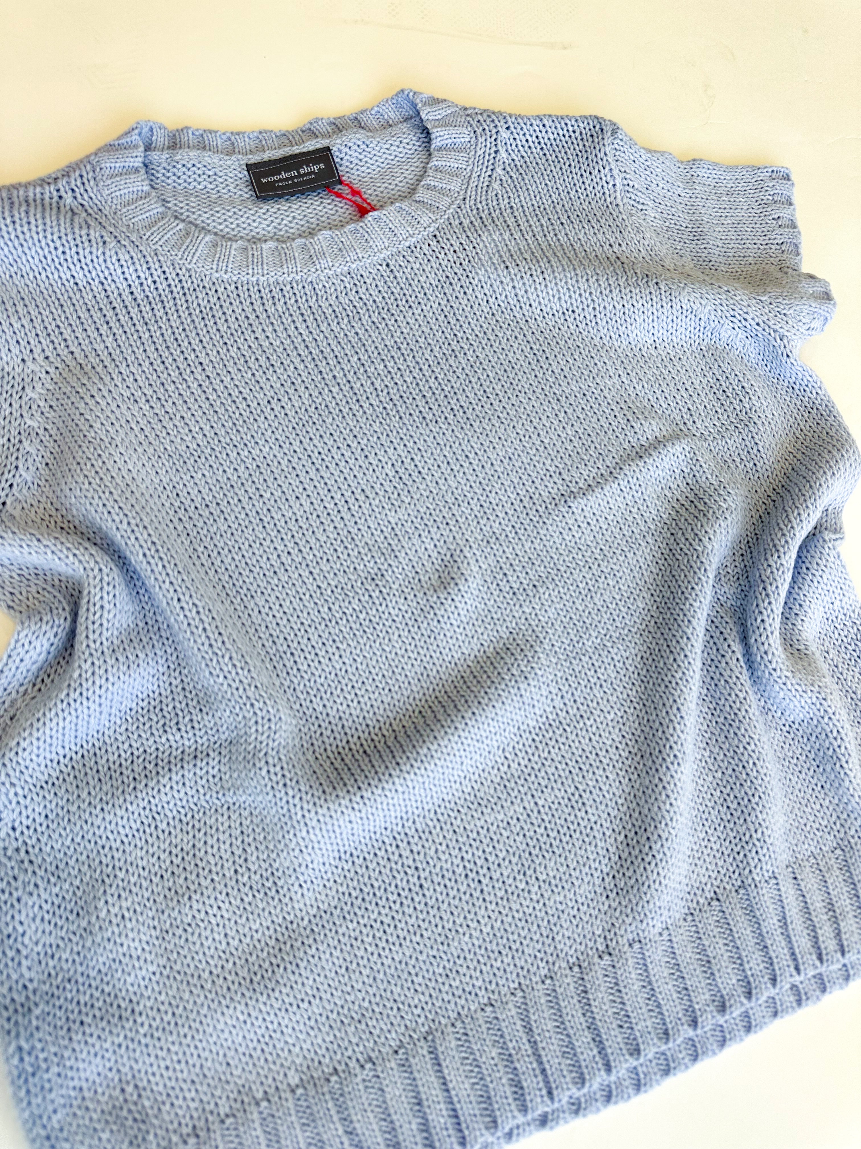 Perfect Tee Cotton Sweater -Blue Wisp