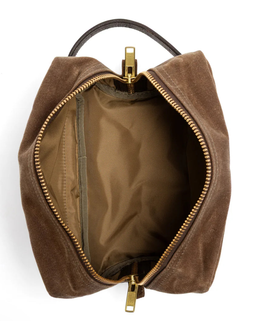 Waxed Canvas Dopp Kit - Brush Brown
