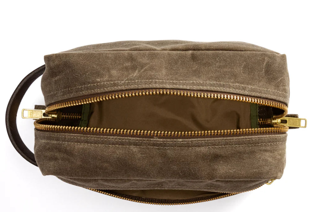 Waxed Canvas Dopp Kit - Field Brown