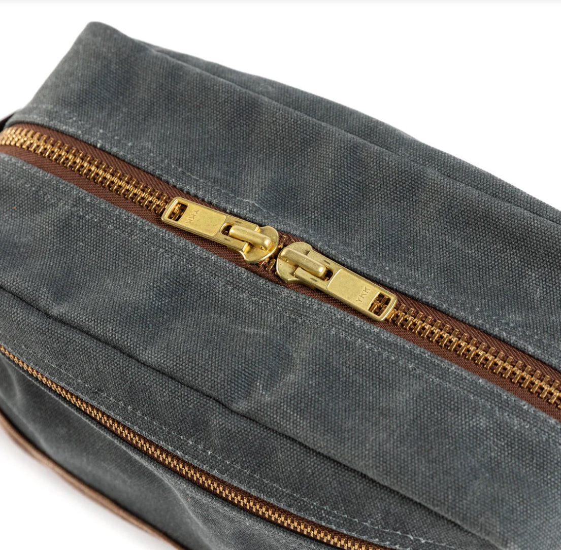 Waxed Canvas Dopp Kit - Charcoal