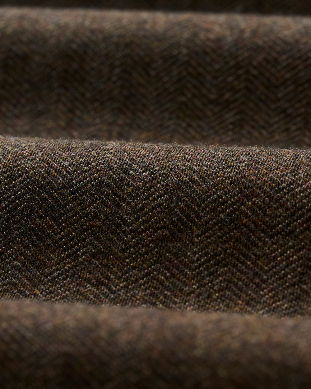 Cotton Blend Herringbone Henley - Coffee