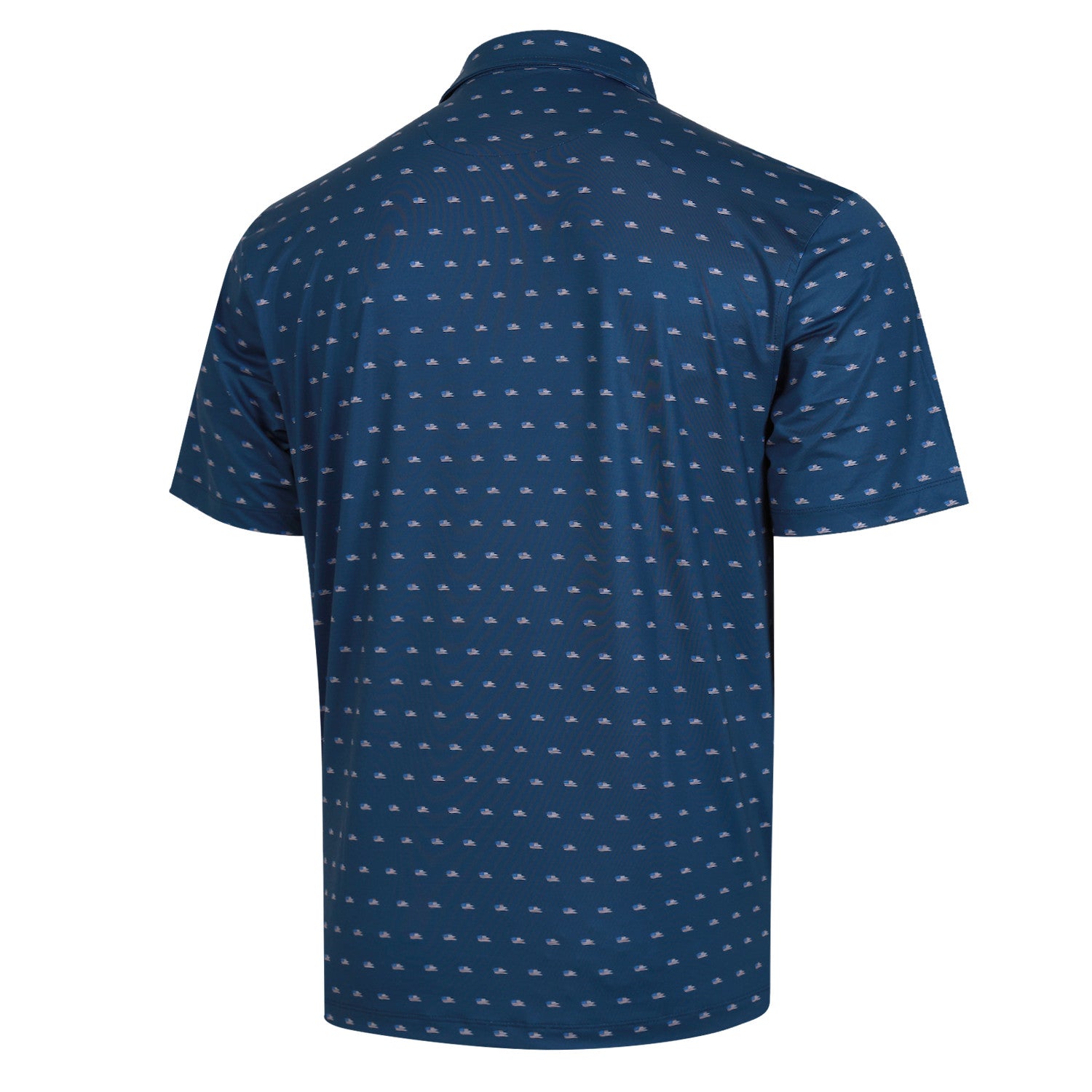 American Flag Polo - Denim Blue