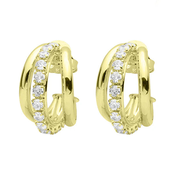 Small Triple Claire Hoops w/CZ's