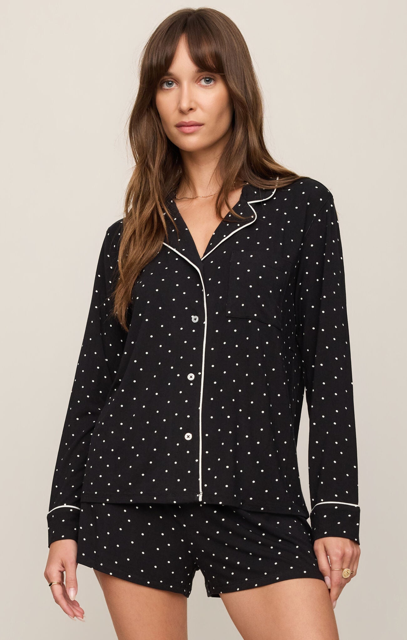 Z Supply Luxe Dot PJ Top - Black