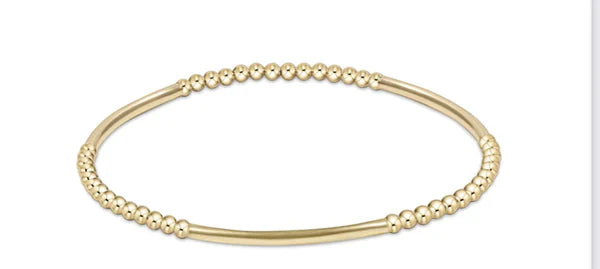 Bliss Bar Patterned 3mm Gold Bracelet-EN