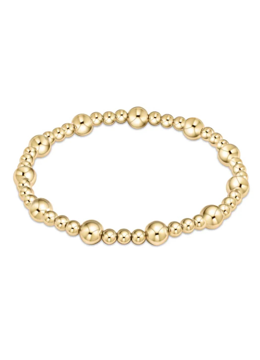 Classic Sincerity Pattern 6mm Gold Beaded Bracelet-EN