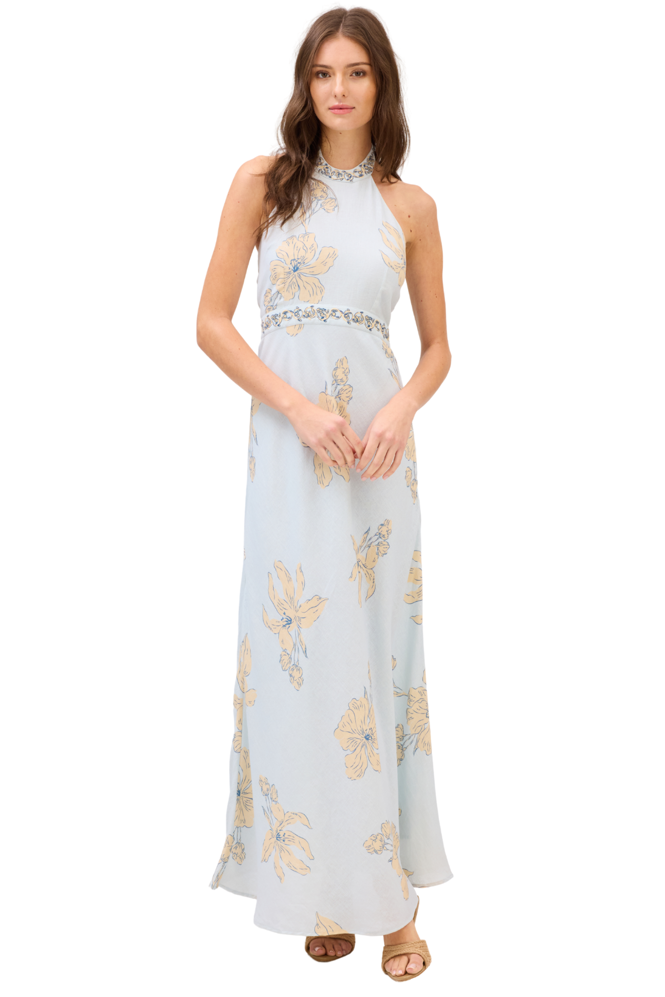 Riley Maxi Dress - Pale Blue Floral