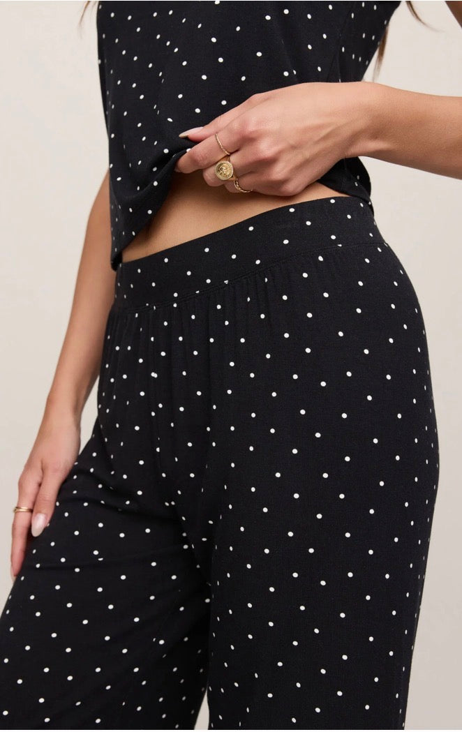 Z Supply Luxe Dot Pant - Black