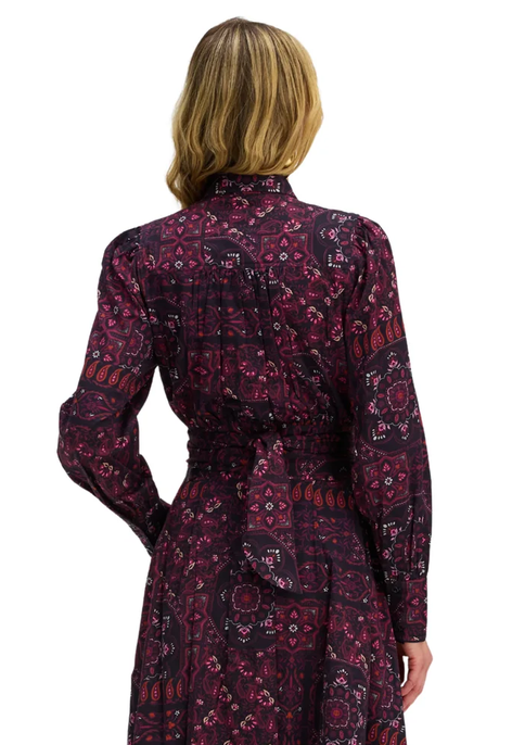 Courtney Top-Burgundy Scarf Print