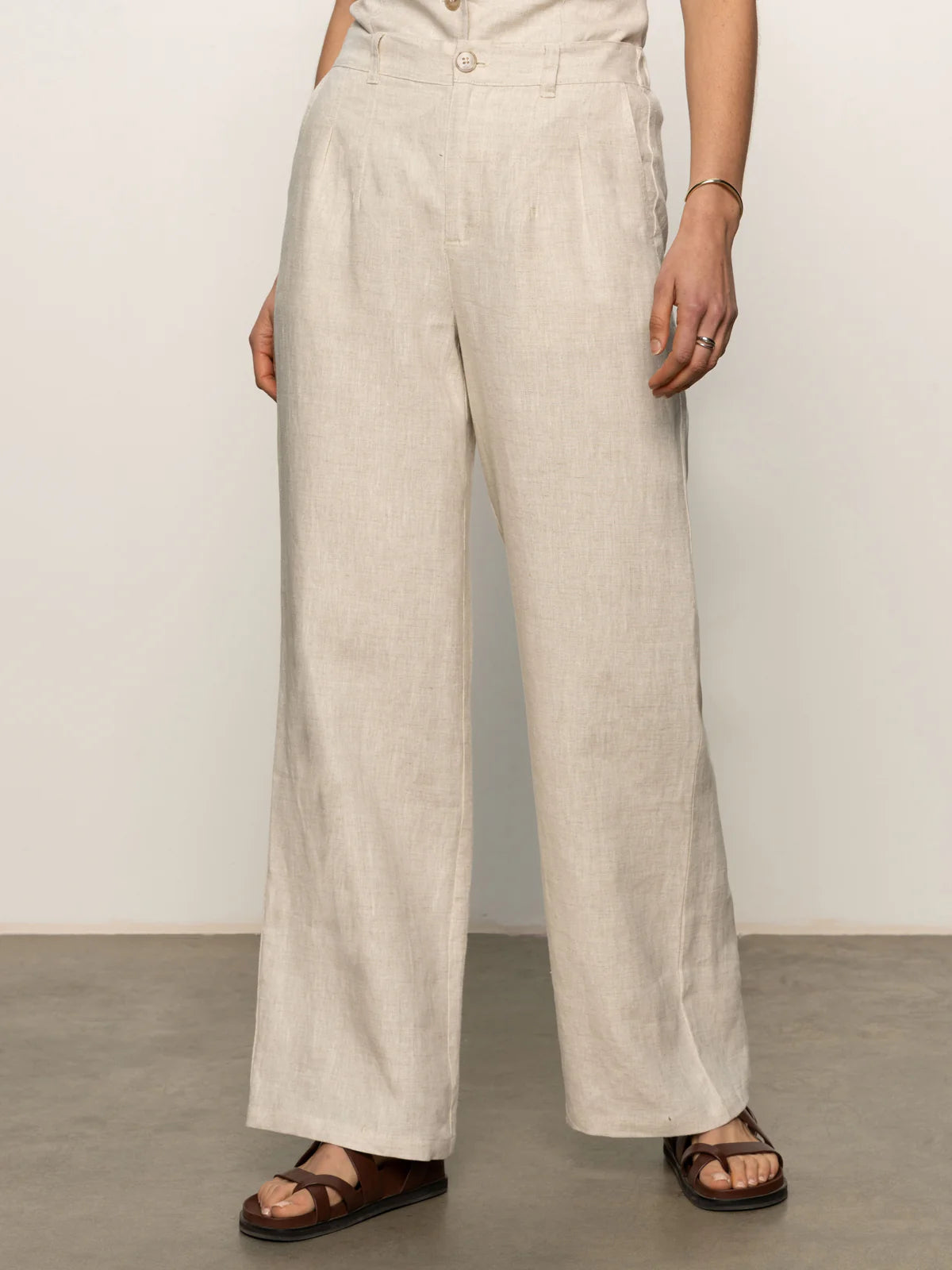 Hopper Straight Leg Linen-Flax