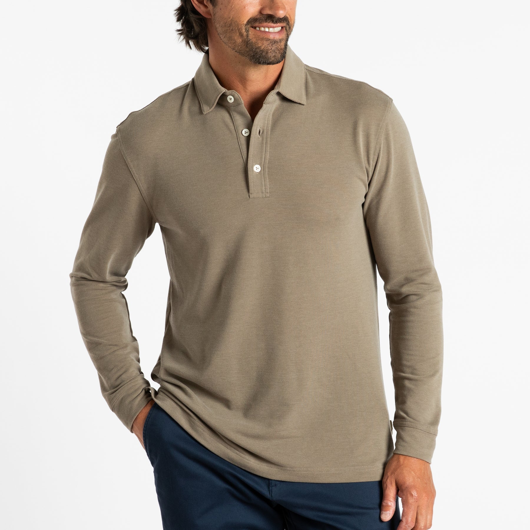 Murray Pique Polo-Walnut