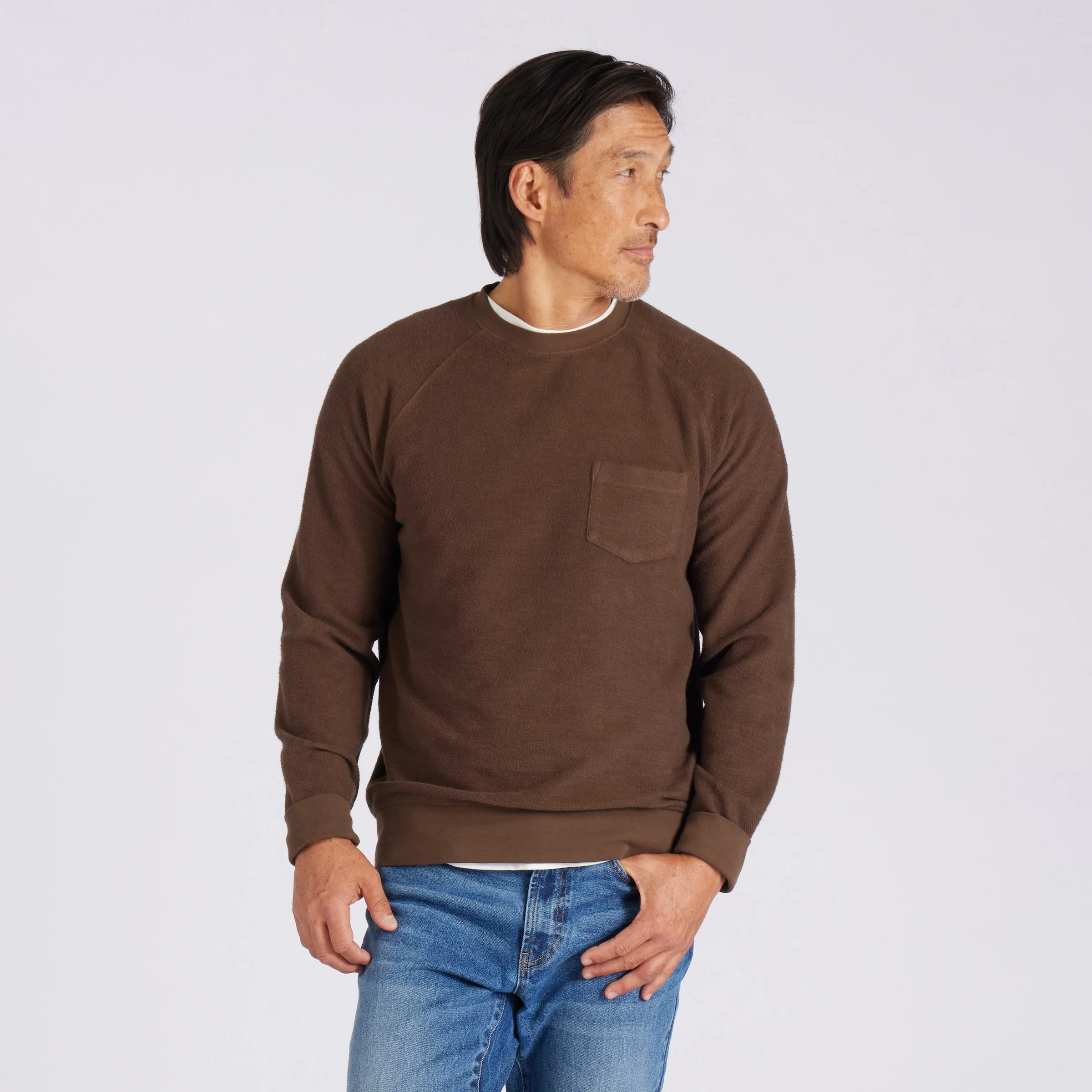 Dunlop Reverse Fleece Crewneck - Dark Earth