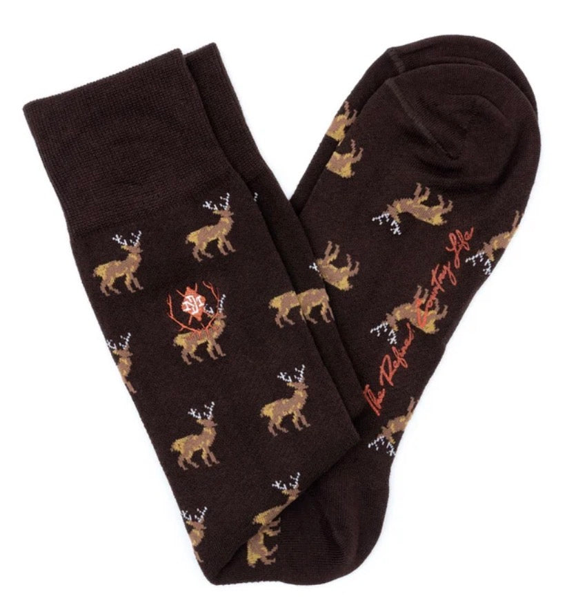 Peruvian Pima Cotton Sock - Brown Elk