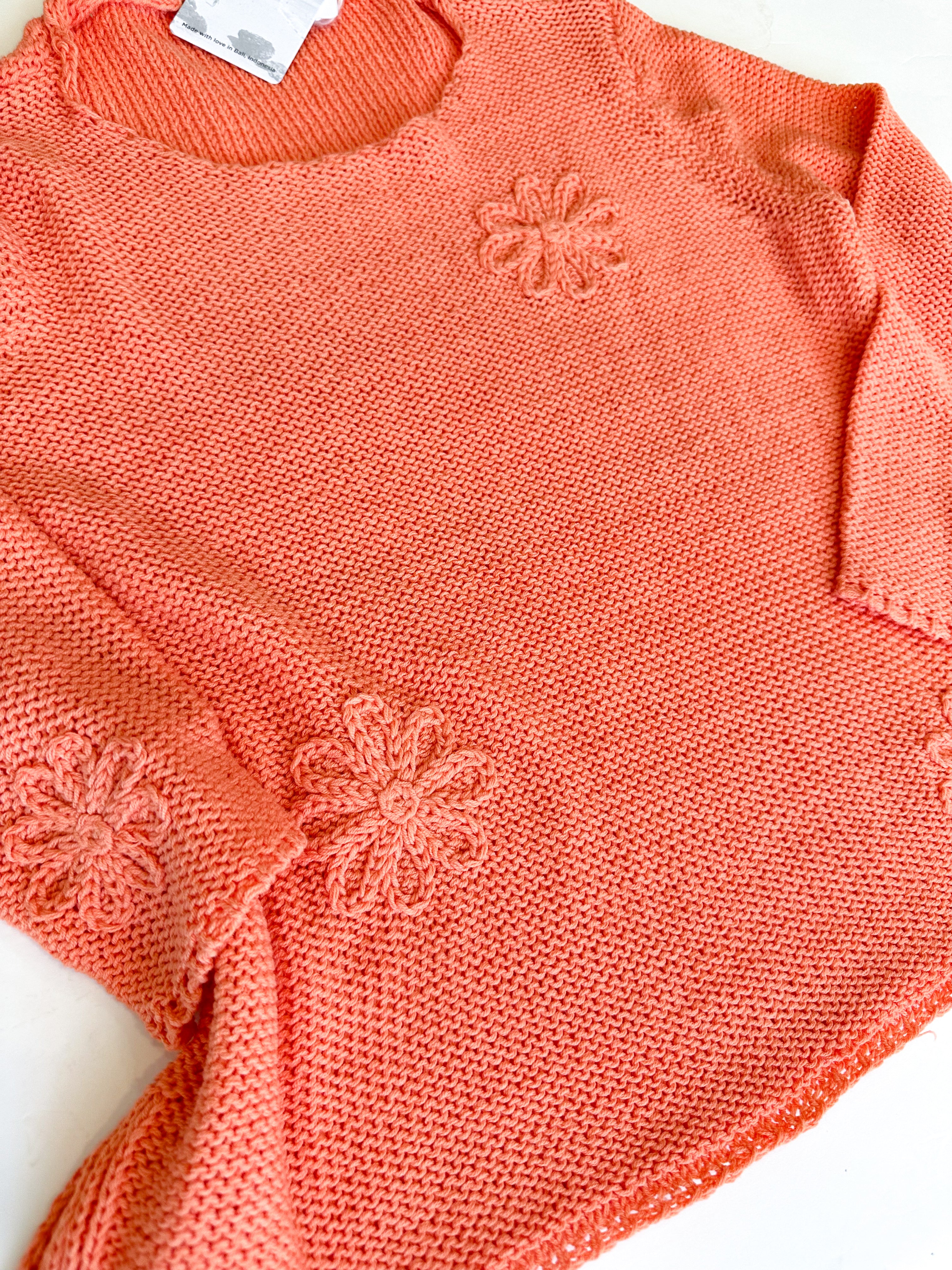 Blossom Crewneck Sweater-Cantaloupe