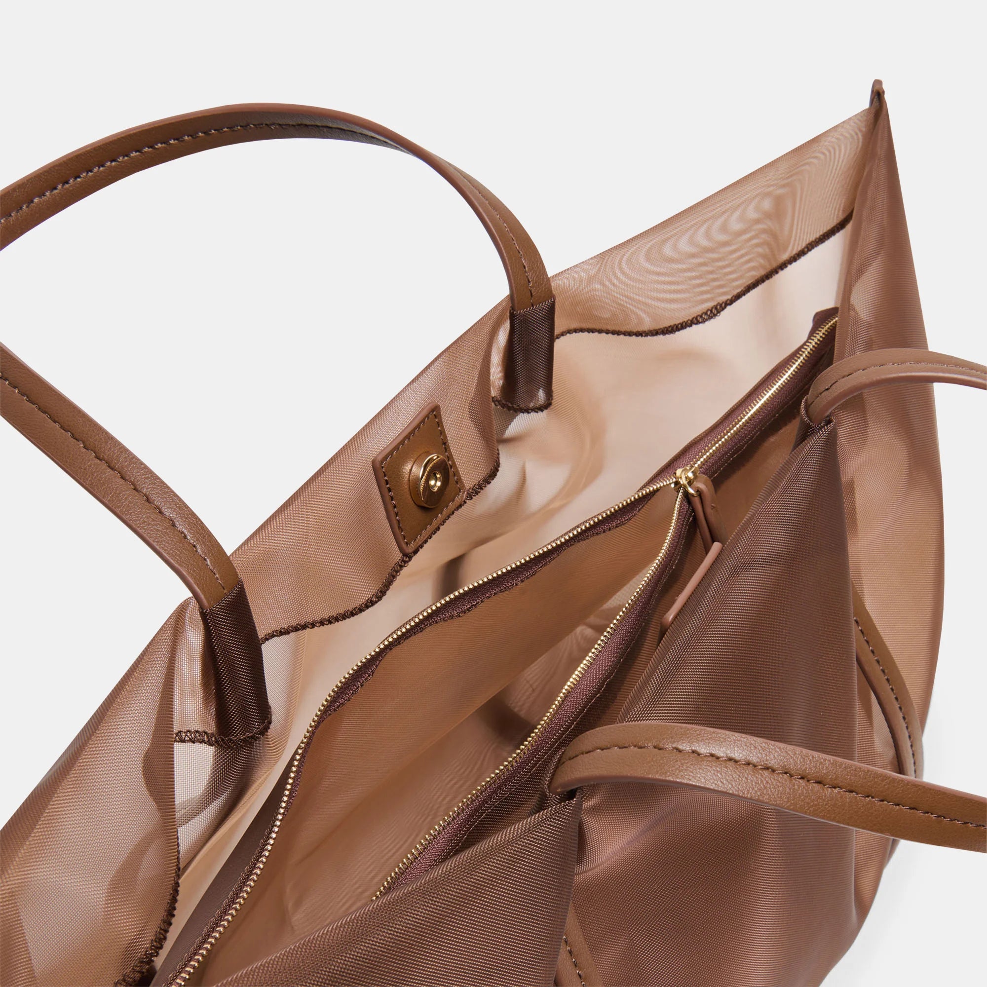 Aislin Mesh Tote Bag=Chocolate