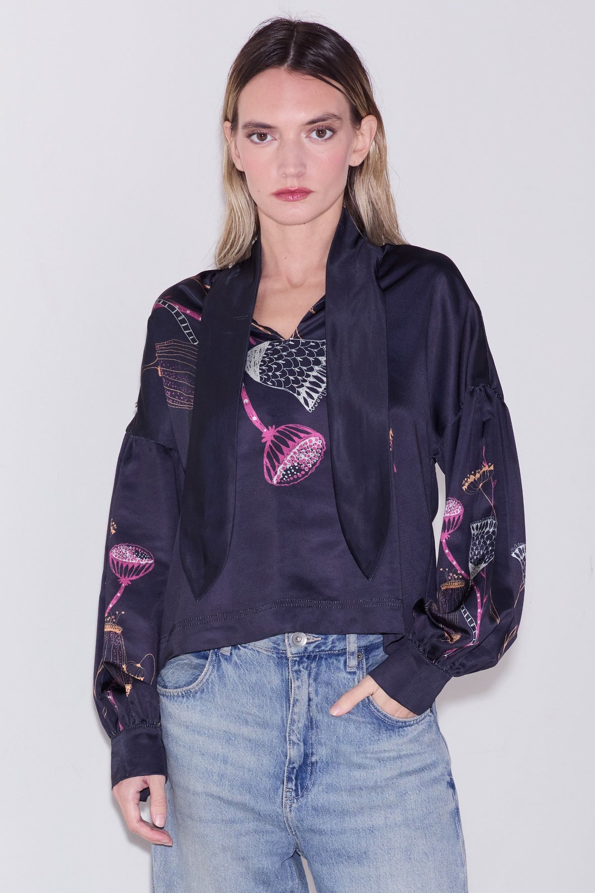 Drea Engineer Long Sleeve-Multi Black