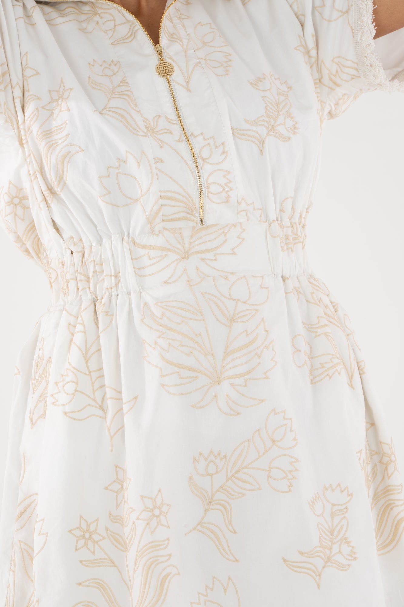 Poppy Pullover Dress-Blanc Petals