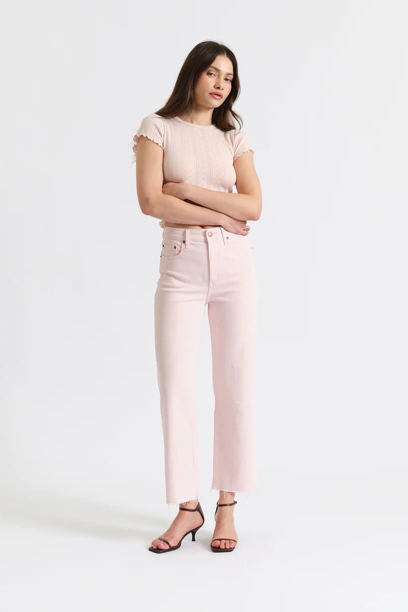 Pleaser High Rise Wide Ankle-Think Pink