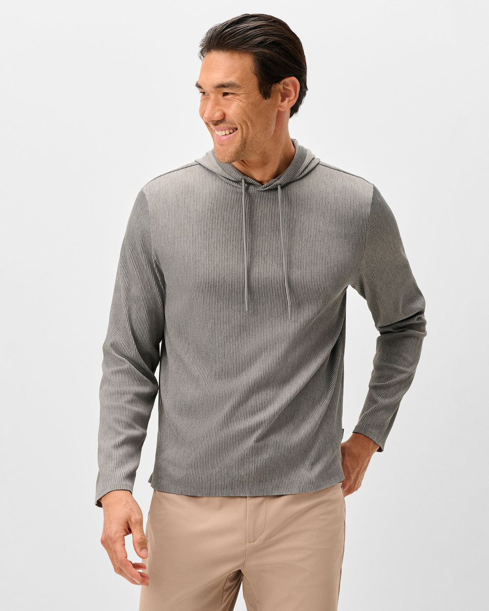 Hoppin Ribbed Knit Hoodie - Thunder
