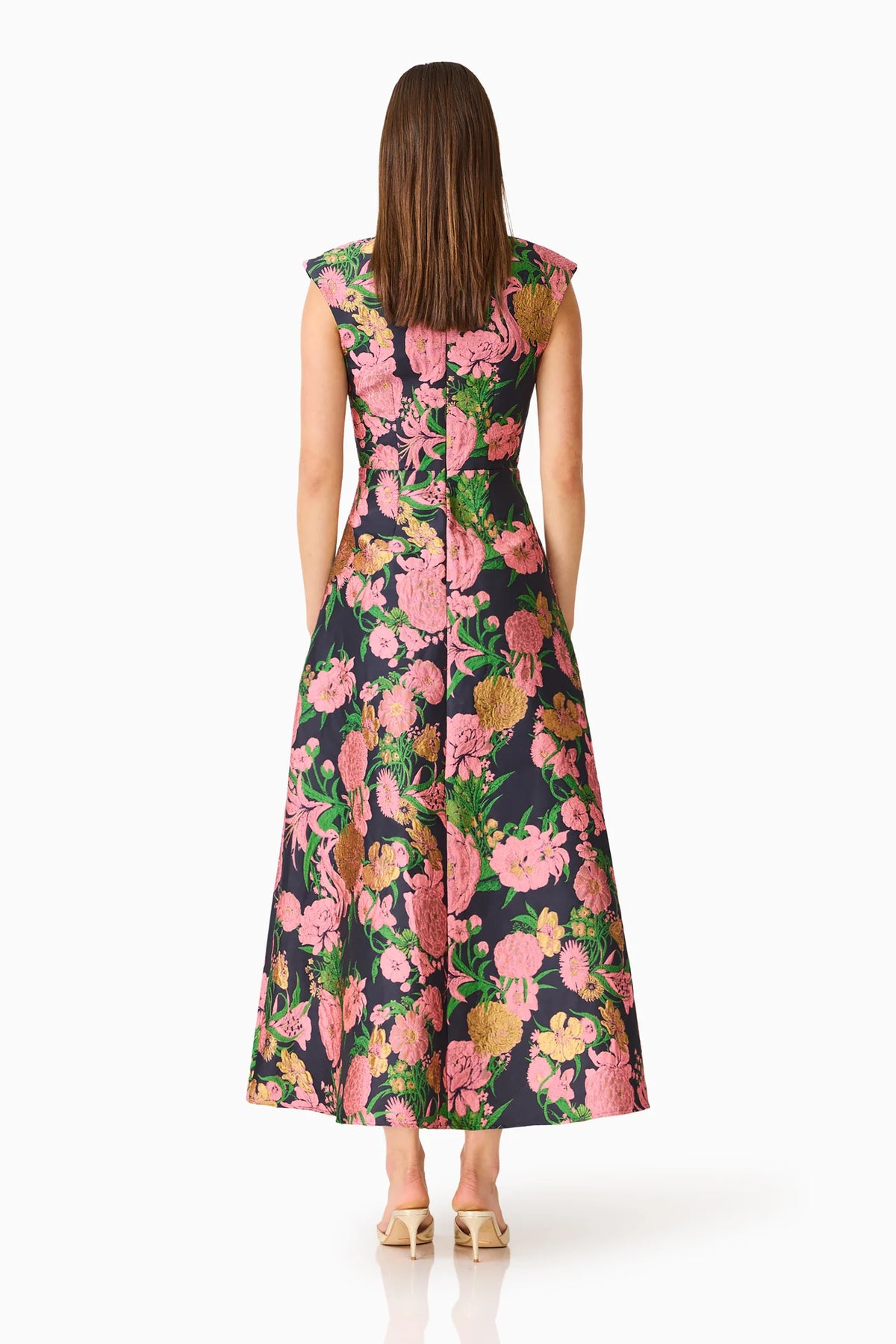 Eclore Maxi Dress-Pink/Black Floral