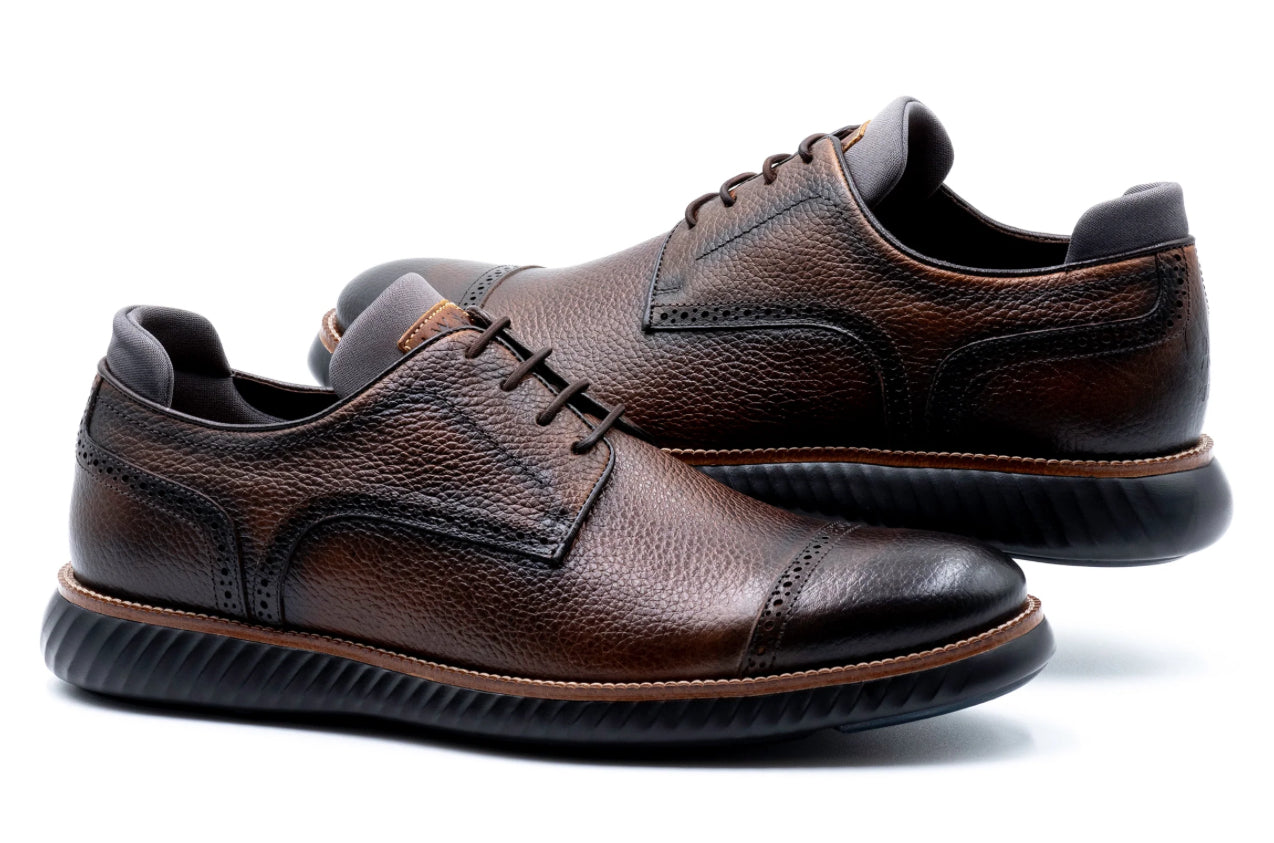 Countryaire Pebble Grain Cap Toe - Black Oak