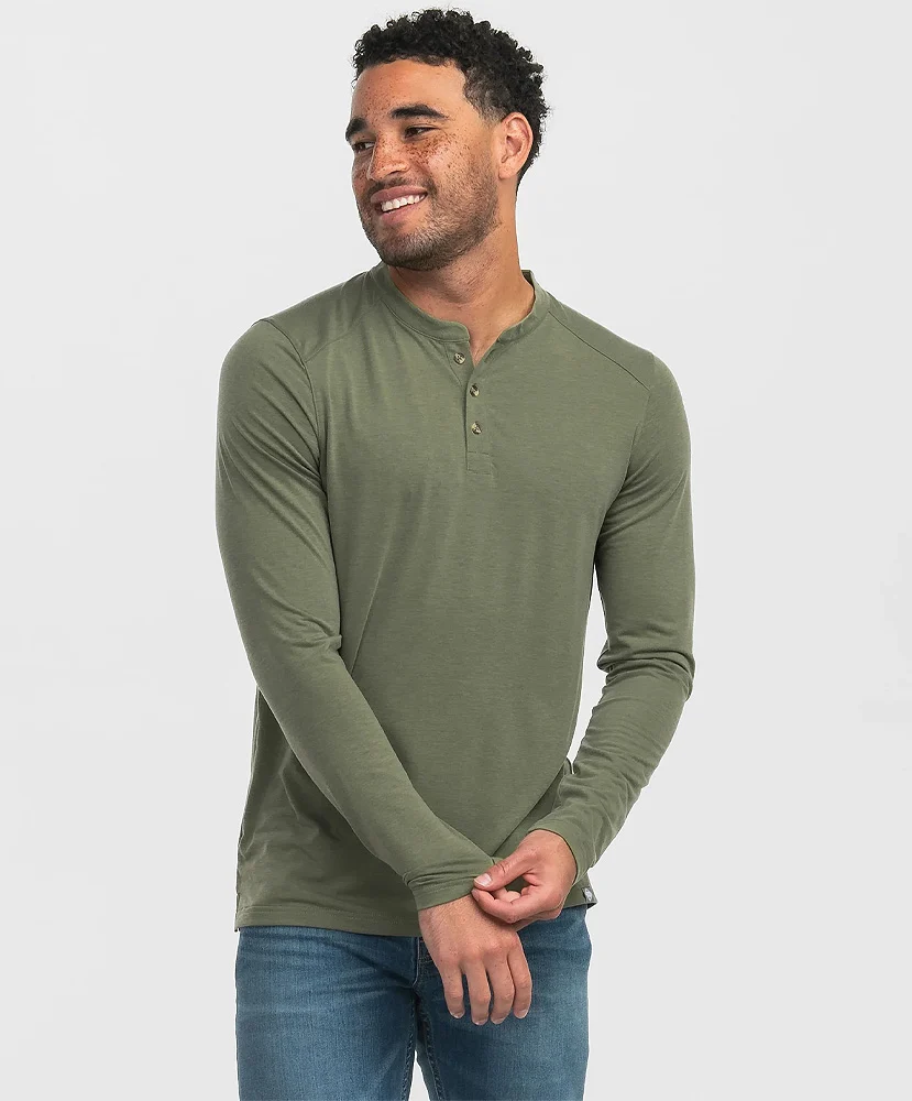 Max Comfort Henley LS - Spanish Moss