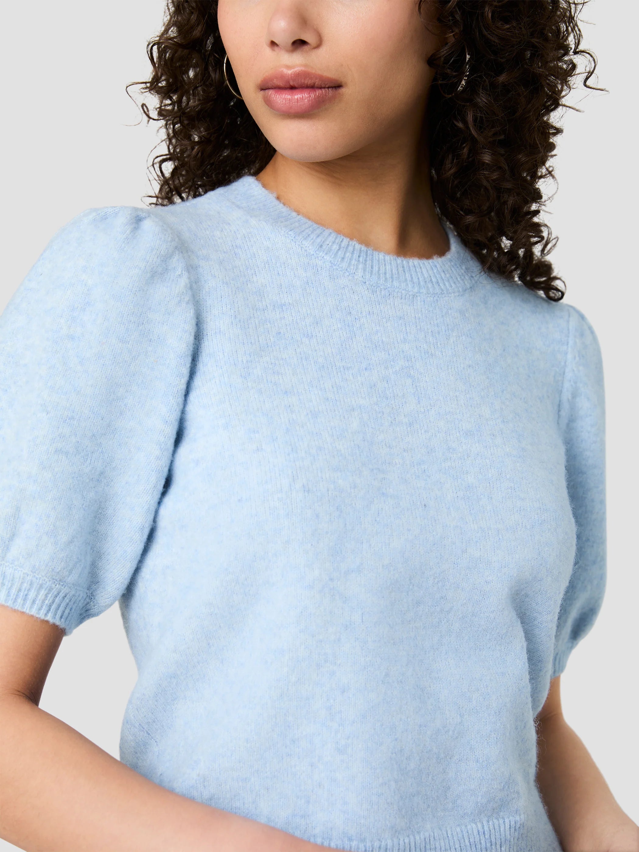 Yulia Knit Puff Sleeve Top