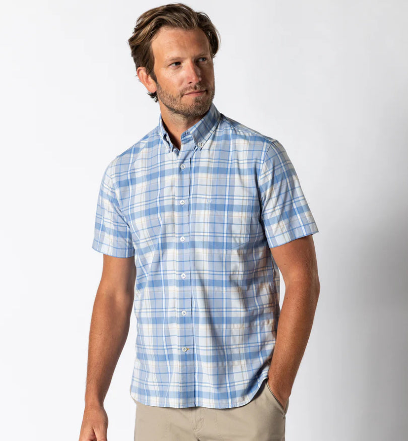 Performance Poplin Sport Shirt - Marina Blue
