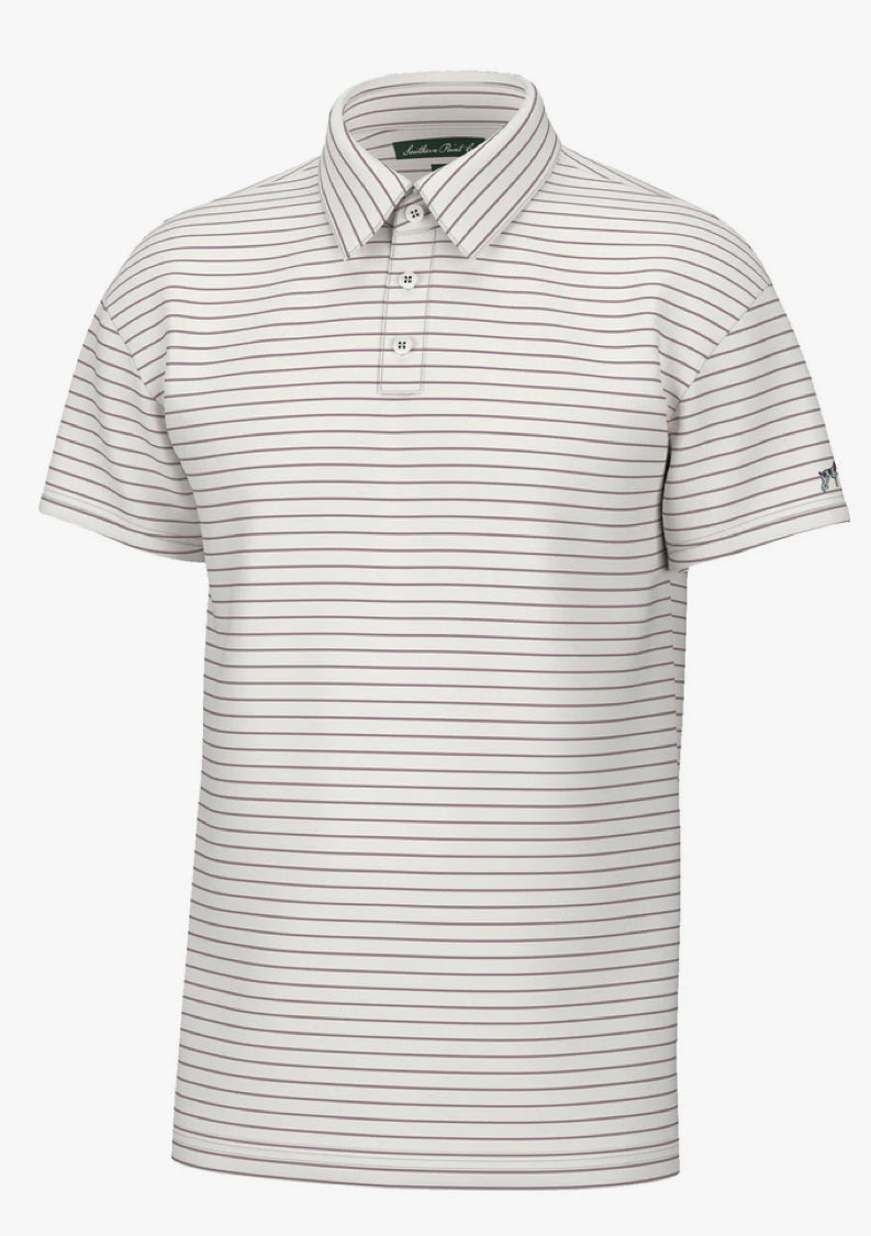Horizon Stripe Polo - White/Elderberry