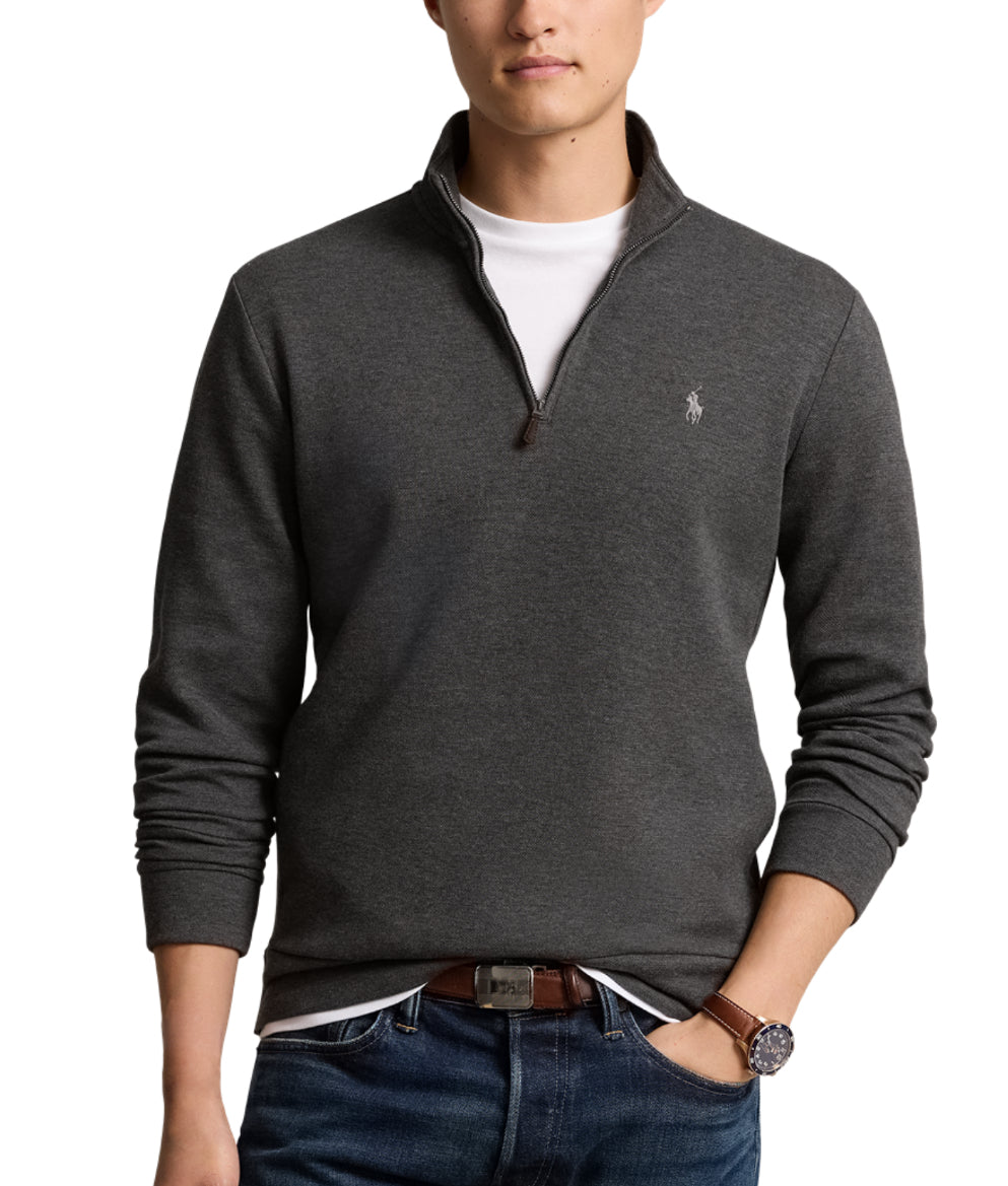 Mesh Knit Quarter Zip - WINDSOR GREY