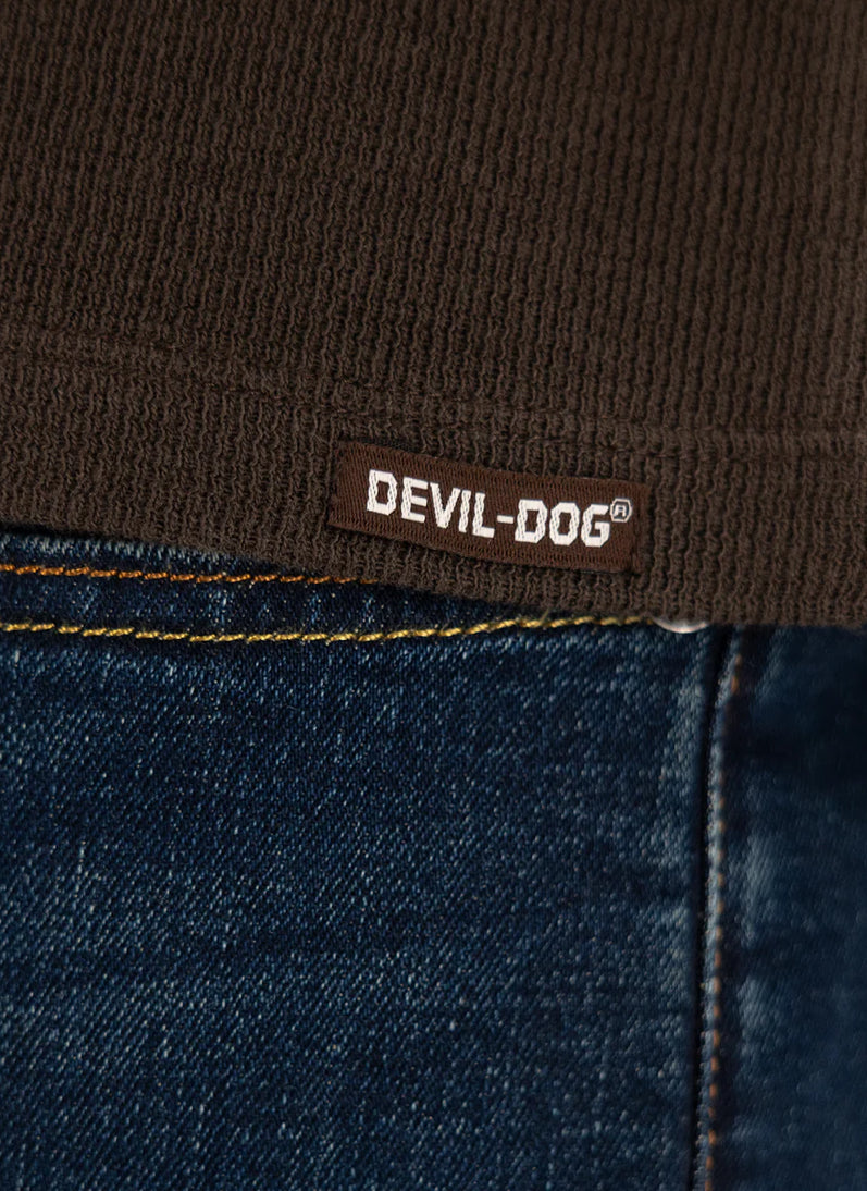 Waffle Henley - Dark Roast Brown