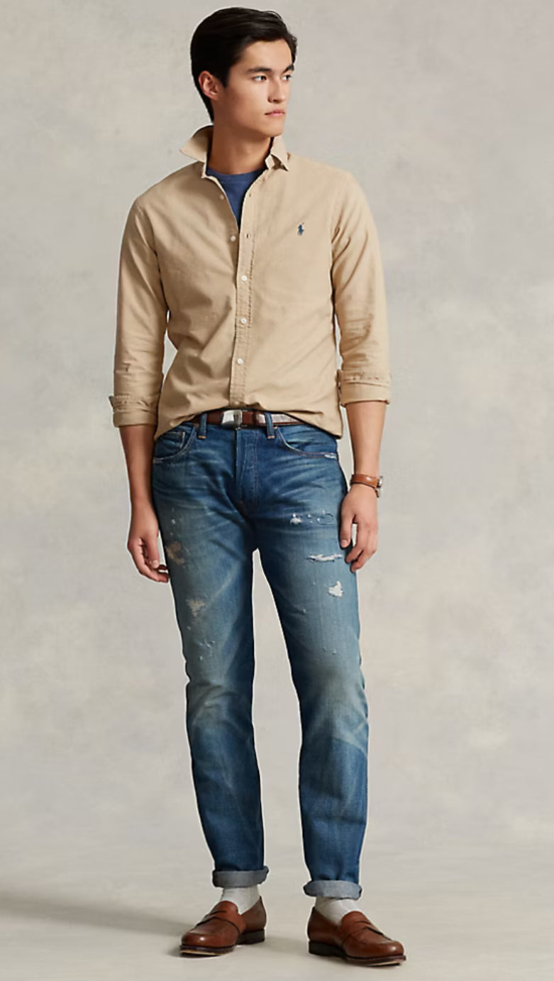 Garment Dyed Oxford Shirt - Surrey Tan