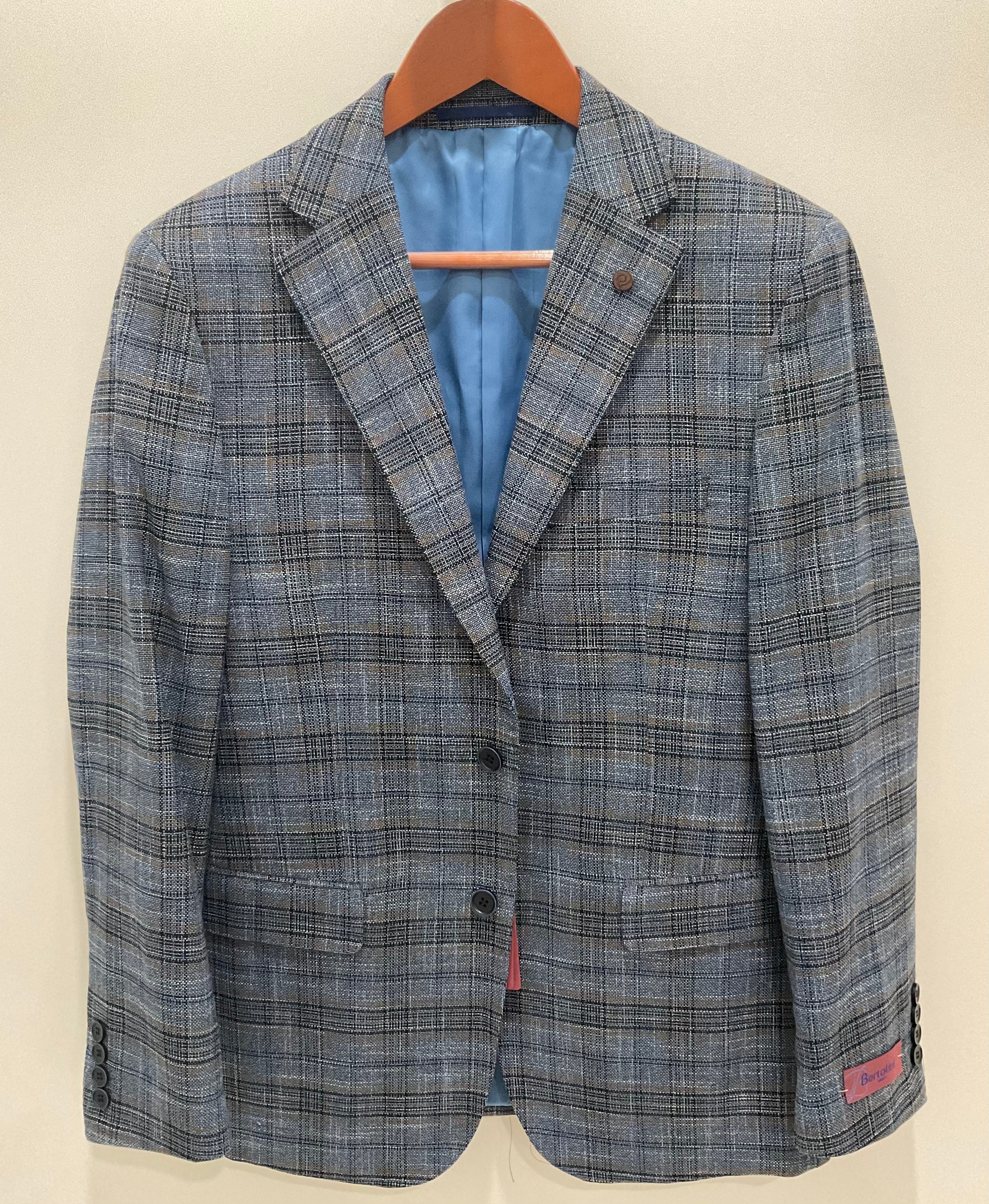 Bertolini Navy/Camel Plaid Sport Coat