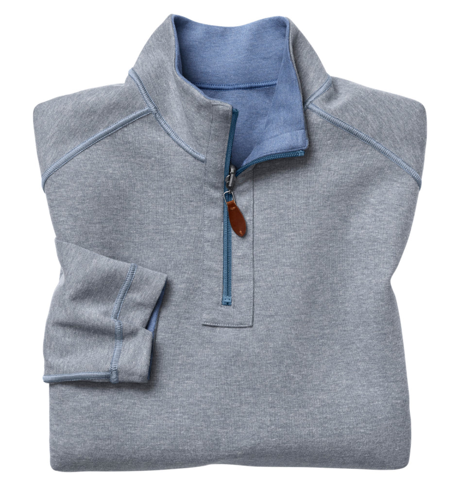Reversible Quarter Zip - Blue/Grey