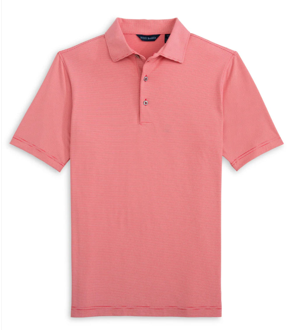 Micro Stripe Polo - Berry