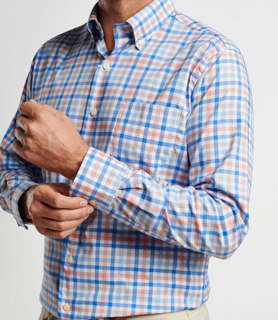 ORIN COTTON STRETCH SPORT SHIRT - PARADISE ORANGE