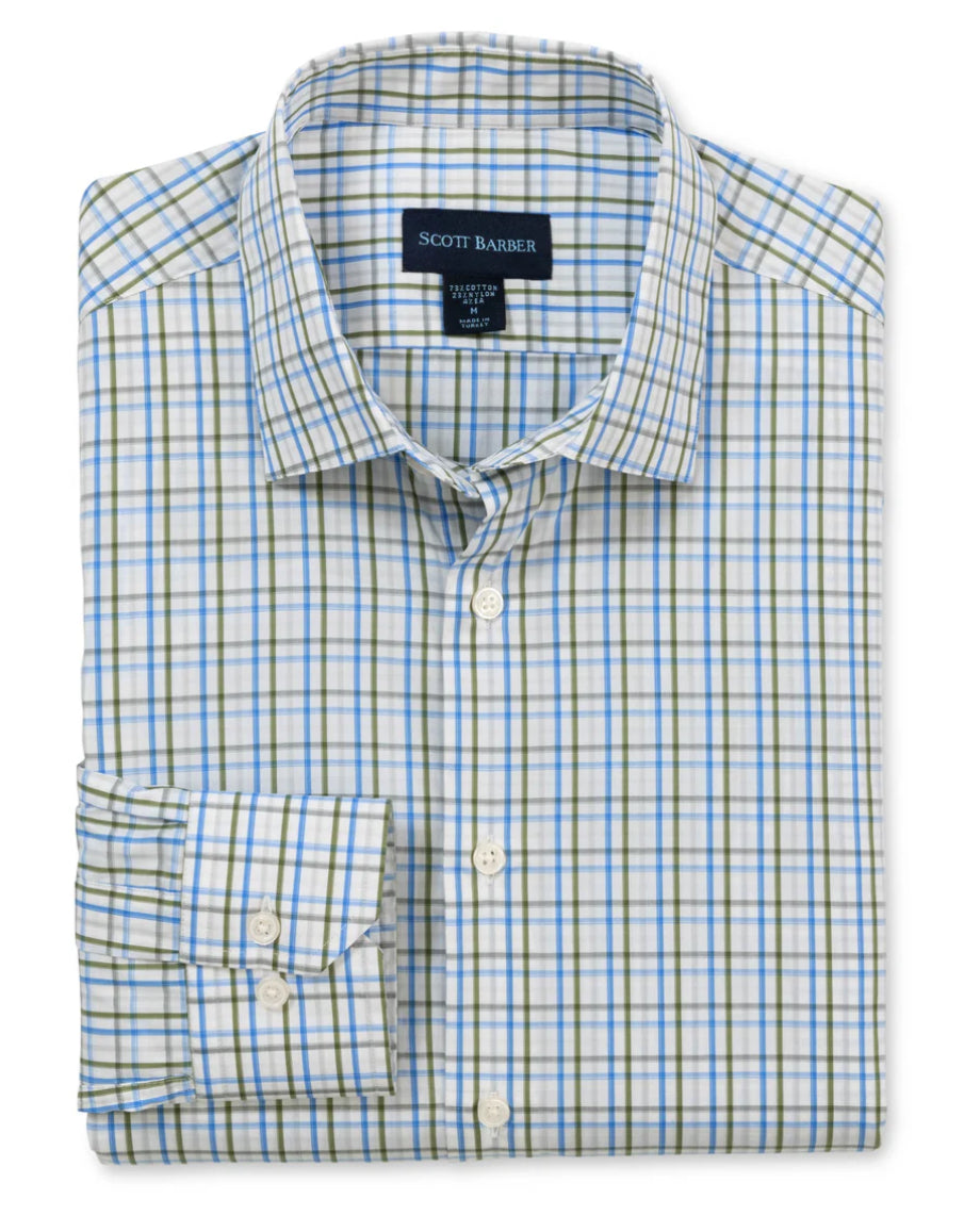 Stretch Tattersal - Sage