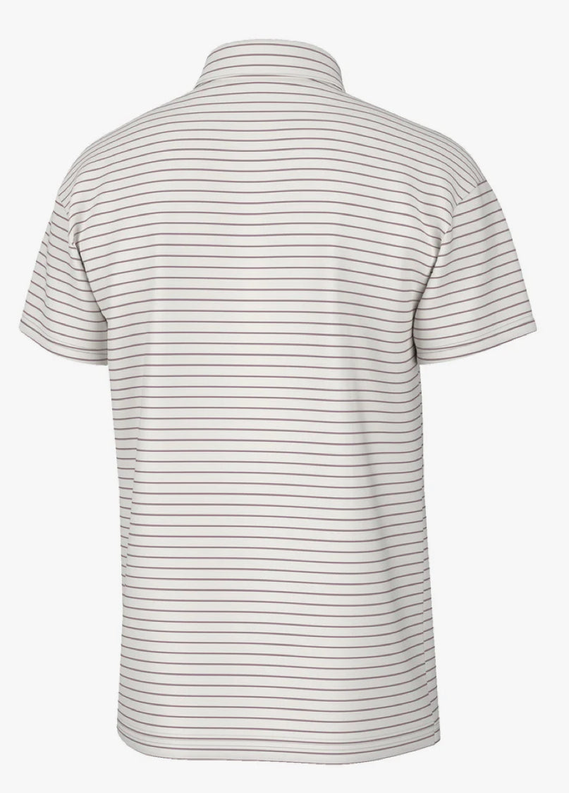 Horizon Stripe Polo - White/Elderberry