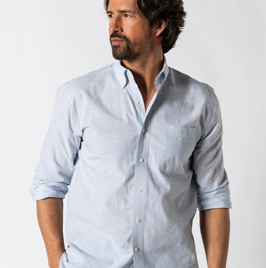 Cotton Slub Sport Shirt - Donovan Stripe