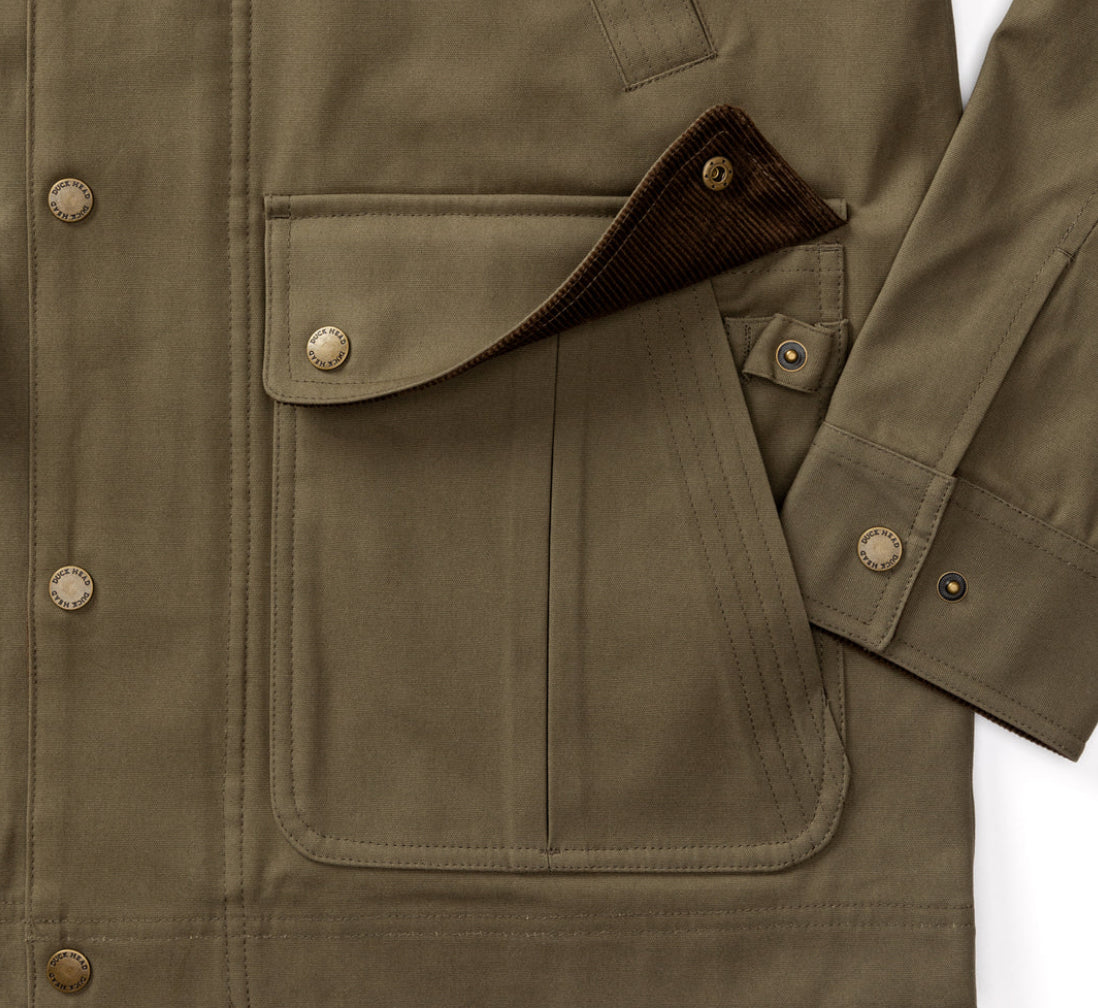 Waxed Canvas Duck Jacket - Dark Olive