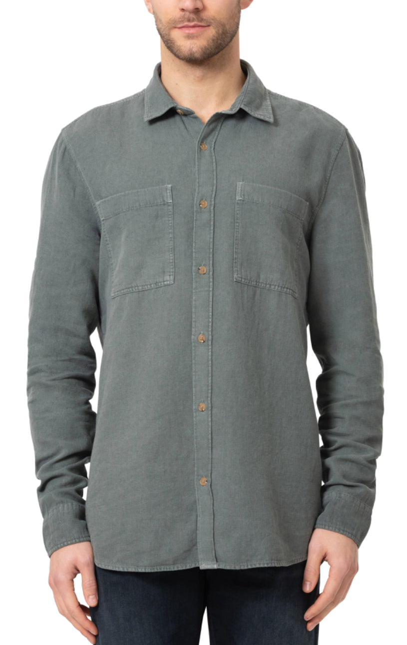 Linen Blend Shirt - BALSAM GREEN