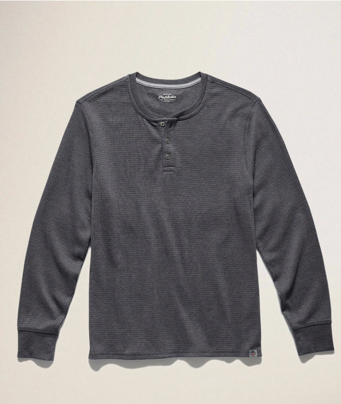 Chattsworth Waffle Henley - Charcoal Heather