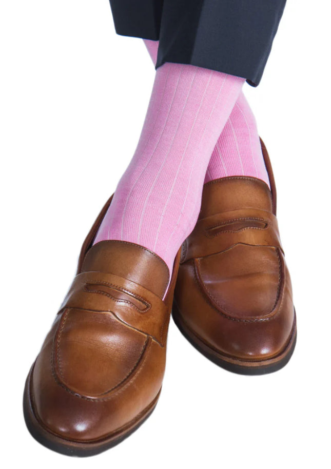 Pink Ribbed Sock