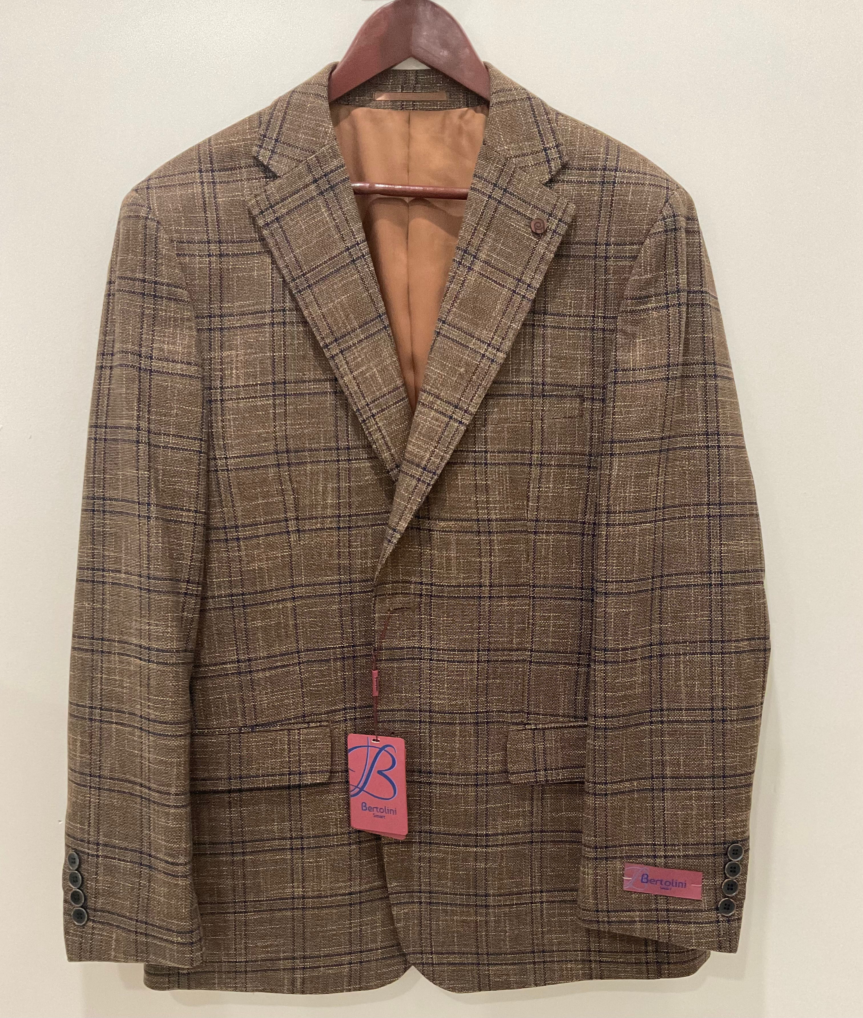 Bertolini Camel Windowpane Sport Coat