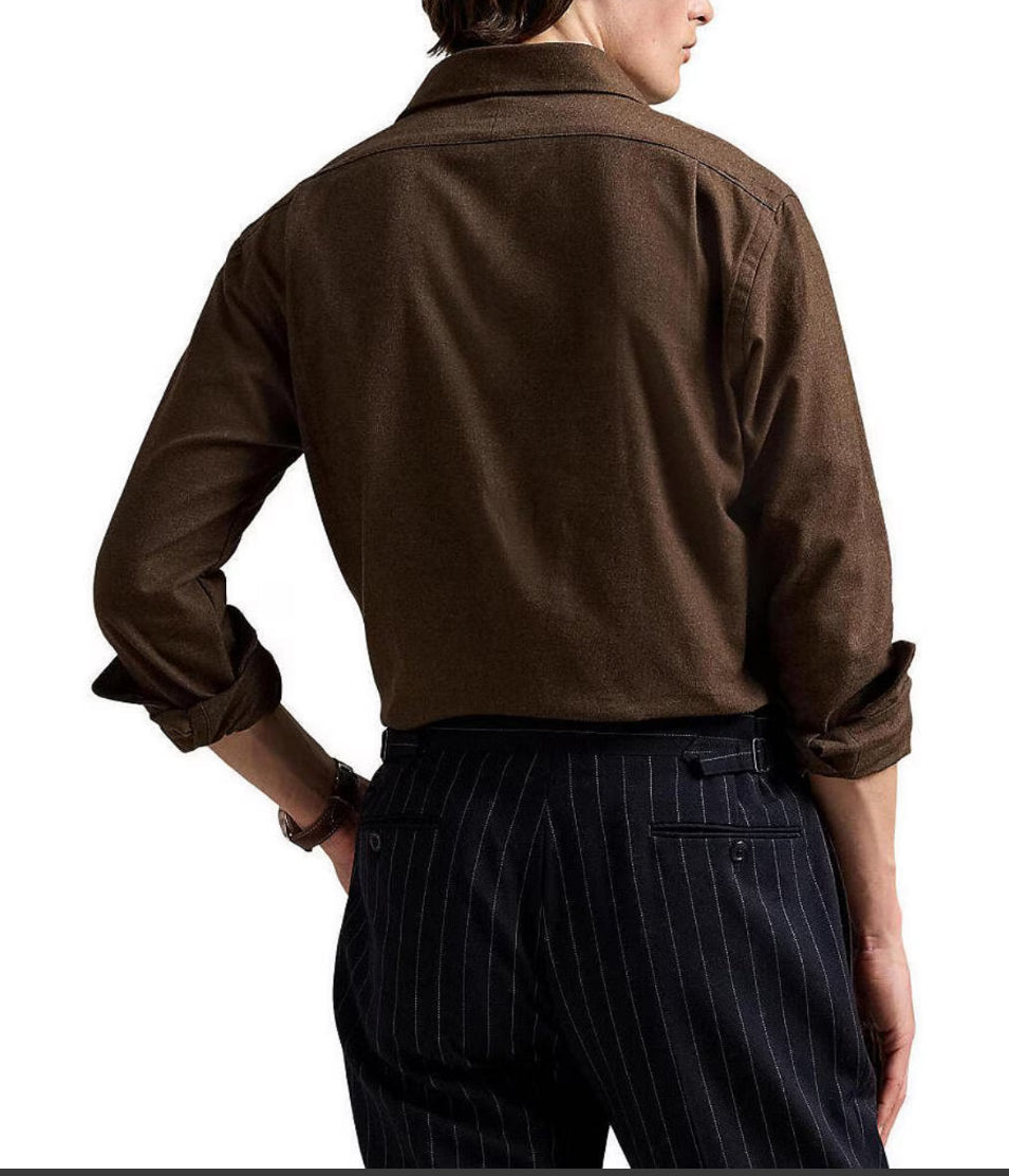 Performance Brushed Twill Sport Shirt - Alpine Brown