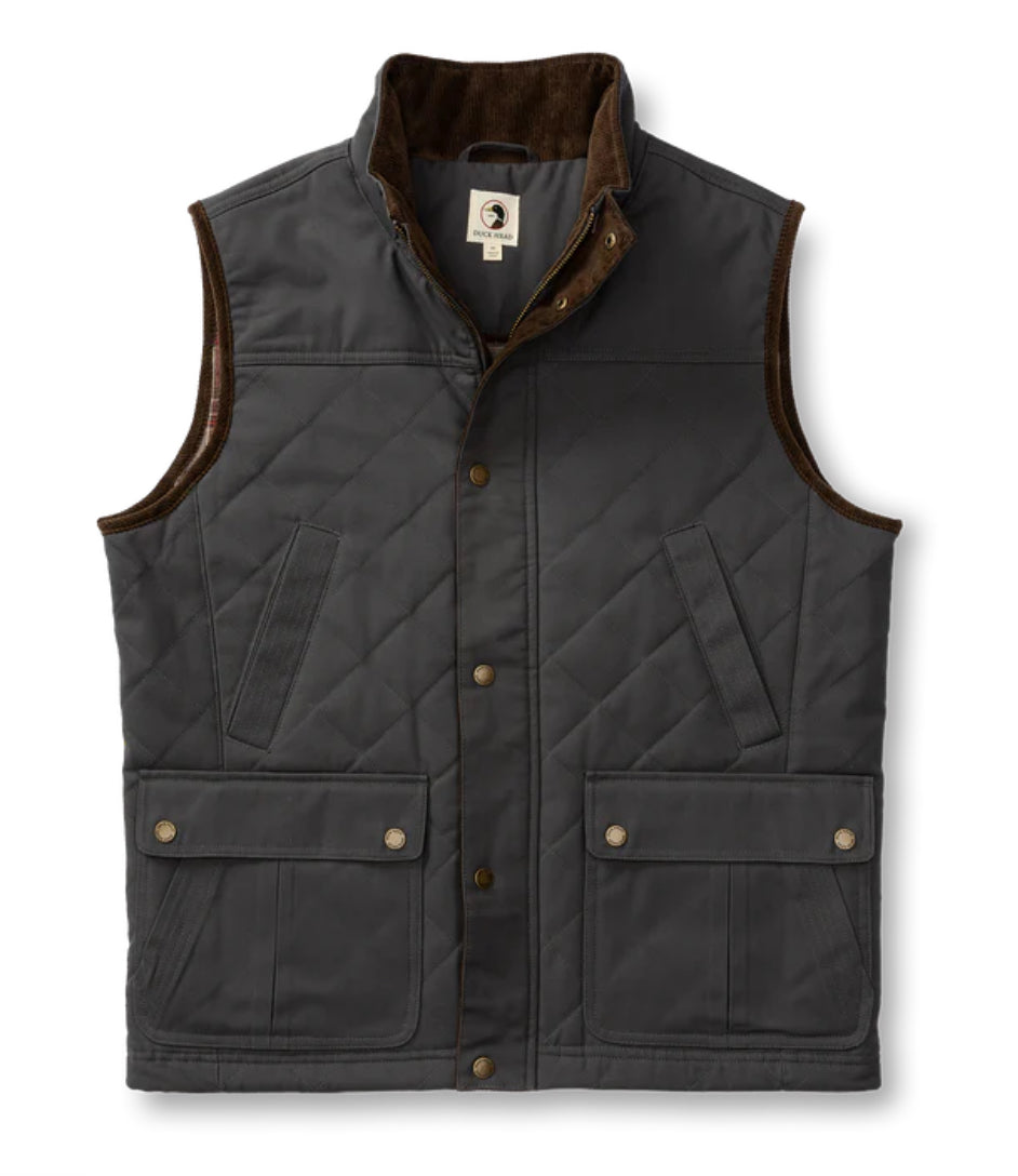 Waxed Quilted Duck Vest - Magnet Grey
