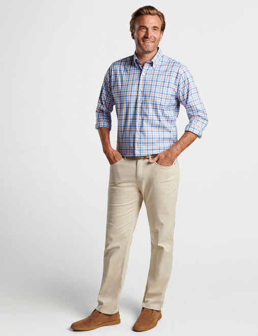 ORIN COTTON STRETCH SPORT SHIRT - PARADISE ORANGE