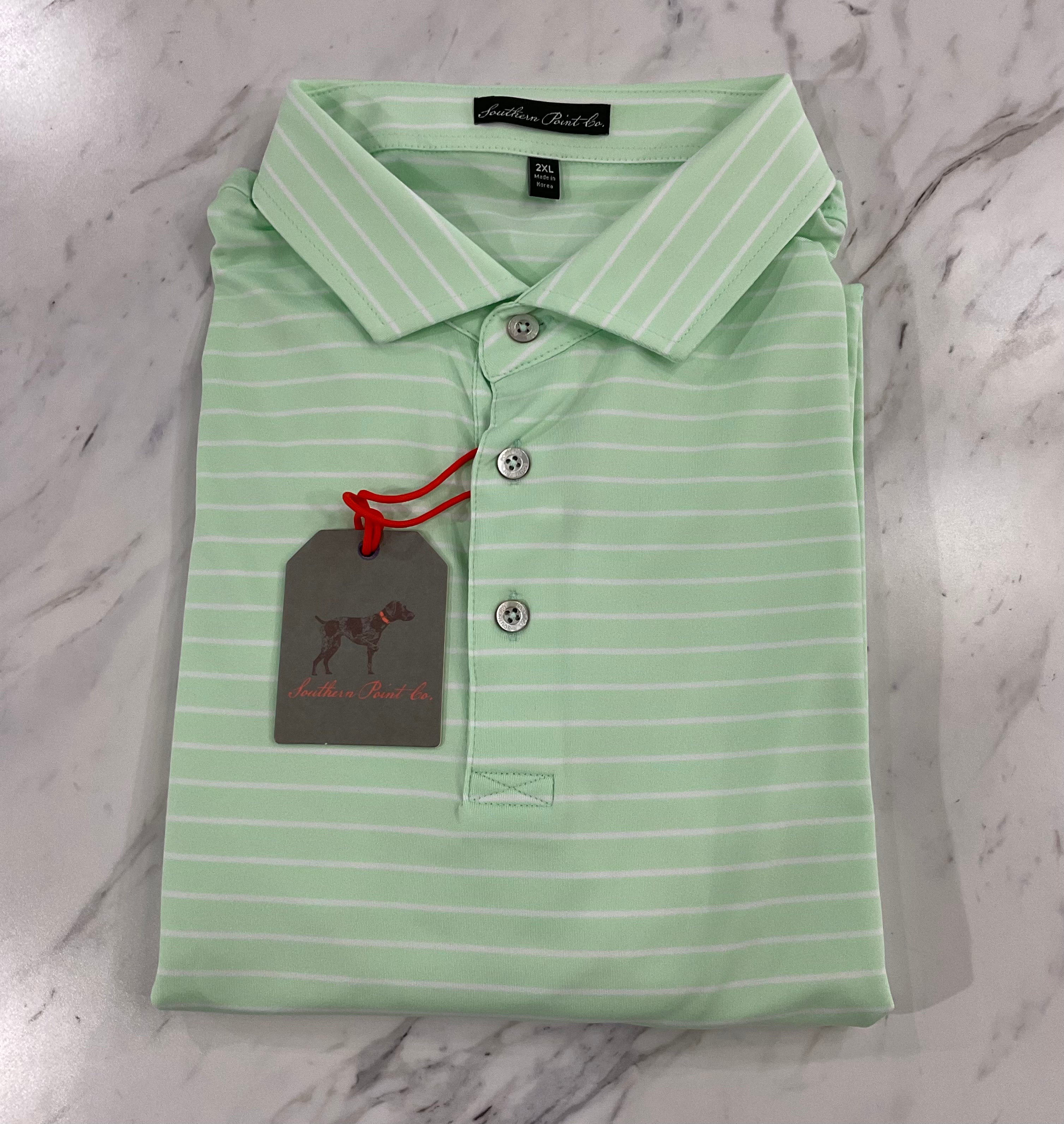 Horizon Stripe Polo - Spring Green