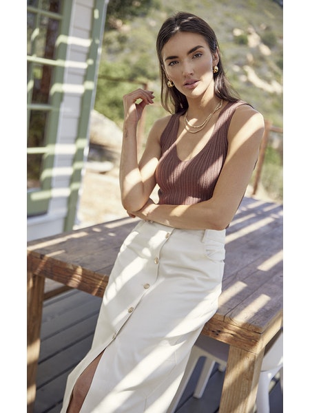 Celine Twill Midi Skirt