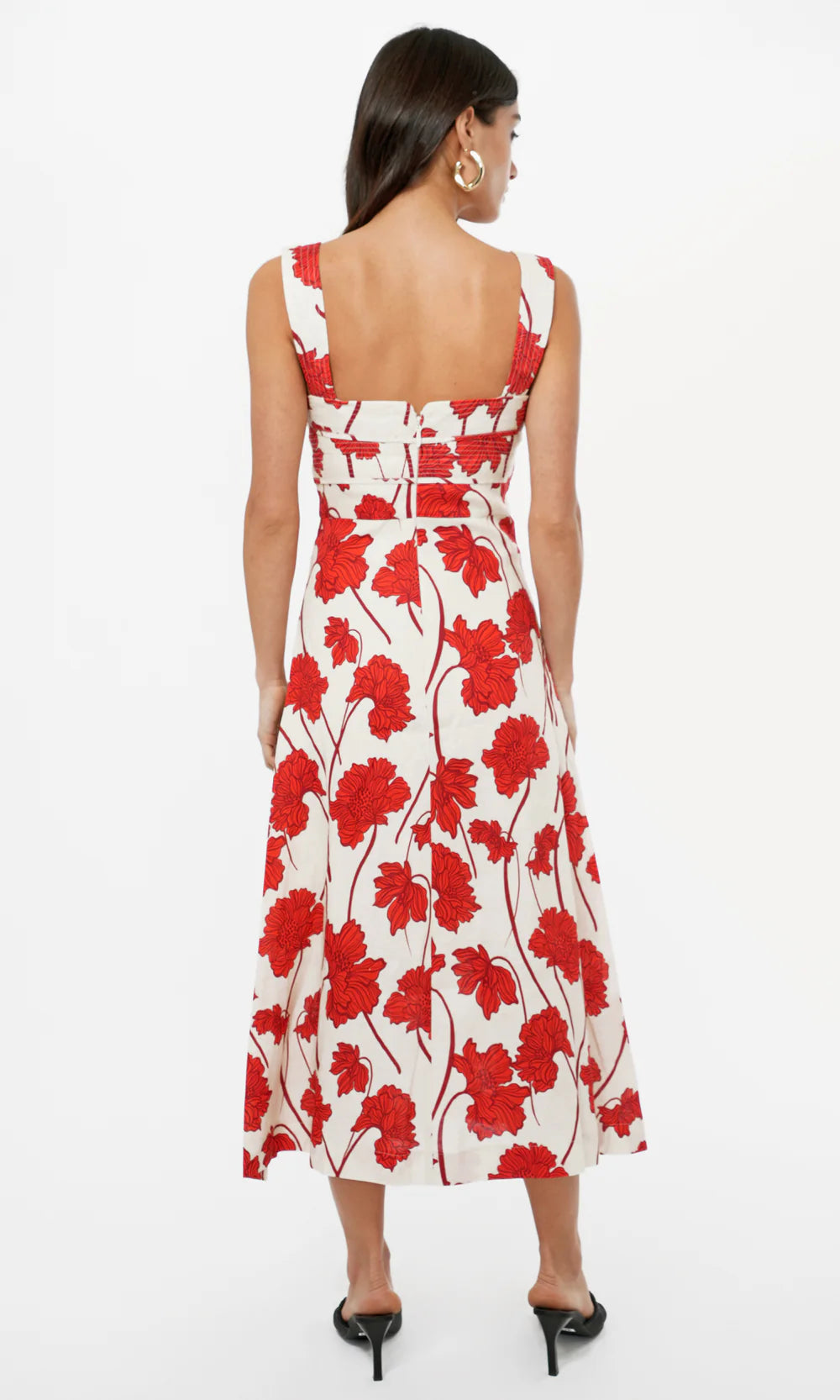 Madi Floral Linen Midi Dress